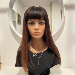 18" full bang wig with lace top.